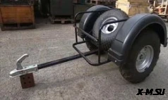 Прицеп для мотовездехода (ИТМ) колеса 8&quot;,  ПОД ФАРКОП, без корыта