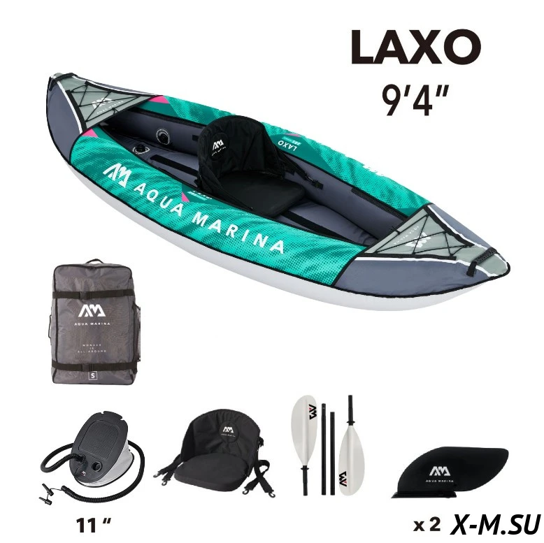Каяк надувной одноместный с веслом AQUA MARINA Laxo285 Каяк надувной одноместный с веслом AQUA MARINA Laxo285